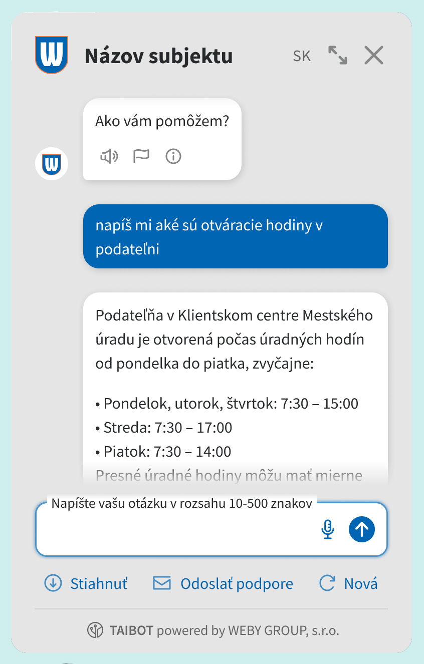 chatbot od WEBY GROUP